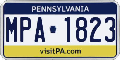 PA license plate MPA1823