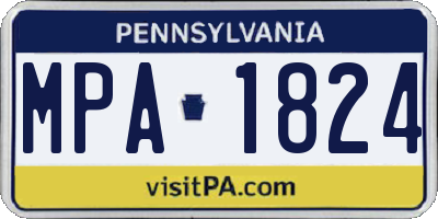 PA license plate MPA1824