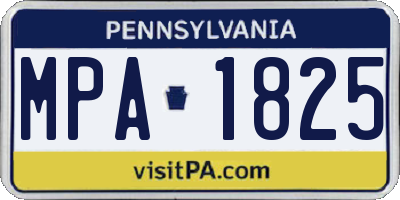 PA license plate MPA1825