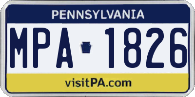 PA license plate MPA1826