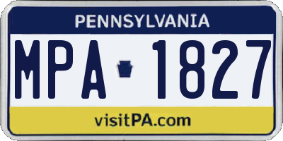 PA license plate MPA1827