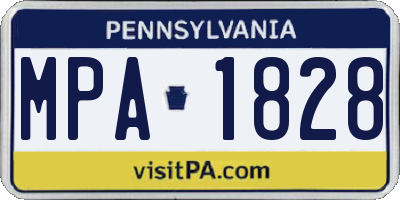 PA license plate MPA1828