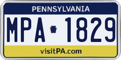 PA license plate MPA1829