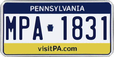 PA license plate MPA1831