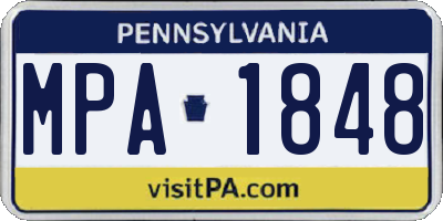PA license plate MPA1848