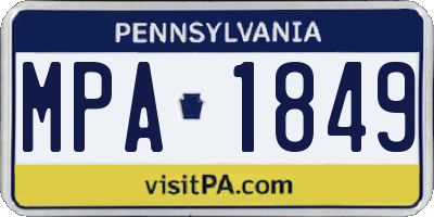 PA license plate MPA1849
