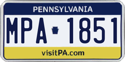 PA license plate MPA1851