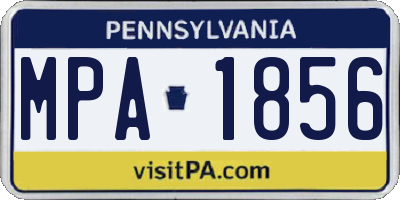 PA license plate MPA1856