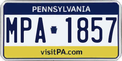 PA license plate MPA1857