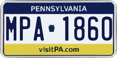 PA license plate MPA1860