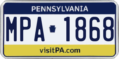 PA license plate MPA1868