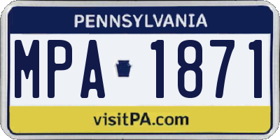 PA license plate MPA1871