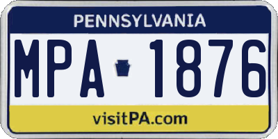 PA license plate MPA1876