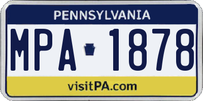 PA license plate MPA1878