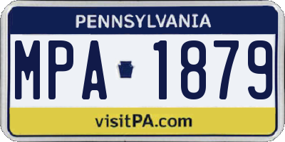 PA license plate MPA1879