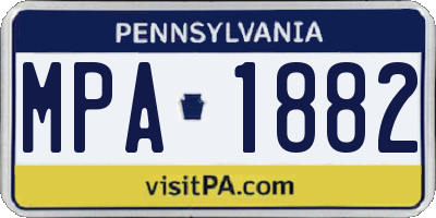 PA license plate MPA1882