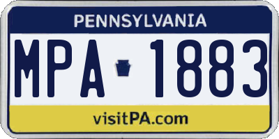 PA license plate MPA1883