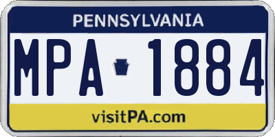 PA license plate MPA1884
