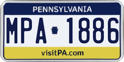 PA license plate MPA1886