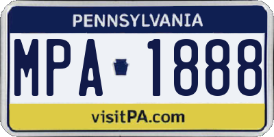 PA license plate MPA1888