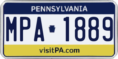 PA license plate MPA1889