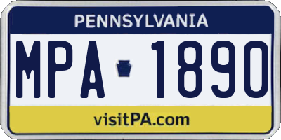 PA license plate MPA1890