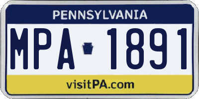 PA license plate MPA1891
