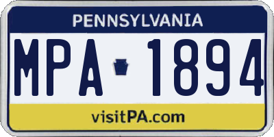 PA license plate MPA1894