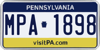 PA license plate MPA1898