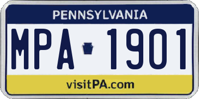 PA license plate MPA1901