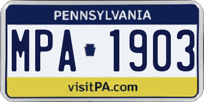 PA license plate MPA1903