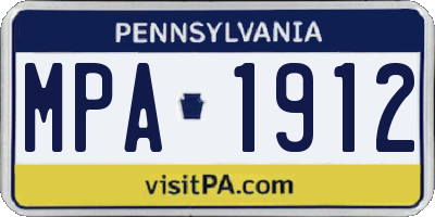 PA license plate MPA1912