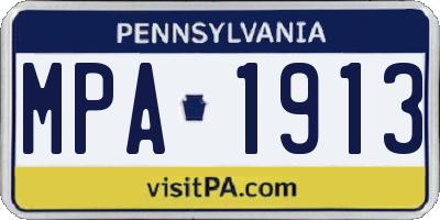 PA license plate MPA1913