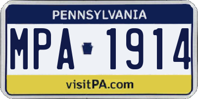 PA license plate MPA1914