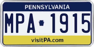 PA license plate MPA1915