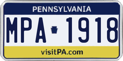 PA license plate MPA1918
