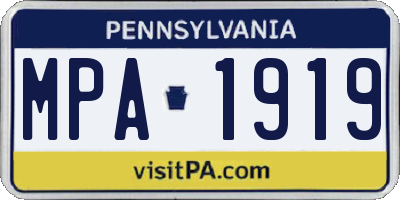 PA license plate MPA1919