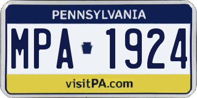 PA license plate MPA1924