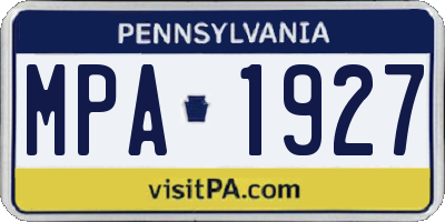 PA license plate MPA1927