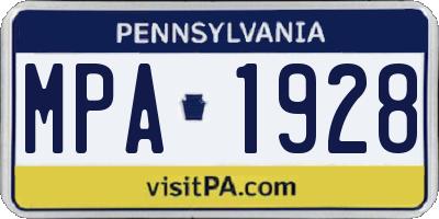PA license plate MPA1928
