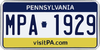 PA license plate MPA1929