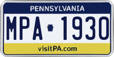 PA license plate MPA1930