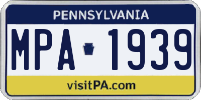 PA license plate MPA1939