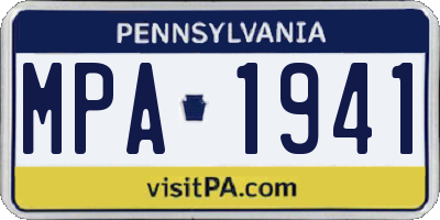 PA license plate MPA1941