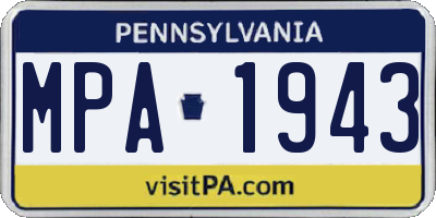 PA license plate MPA1943