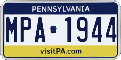 PA license plate MPA1944