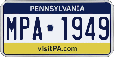 PA license plate MPA1949