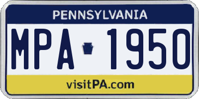 PA license plate MPA1950