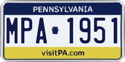 PA license plate MPA1951