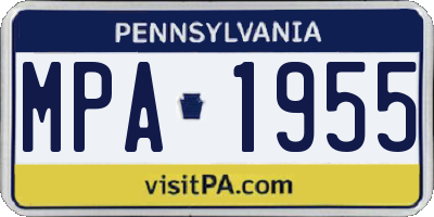 PA license plate MPA1955